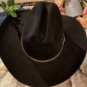 Classic Black Western Hat with Braided Band